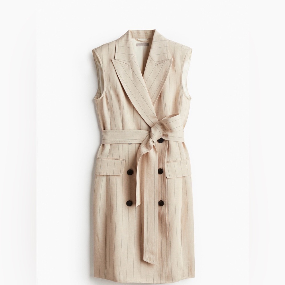 H&M LINEN-BLEND BLAZER DRESS - Picture 4 of 8